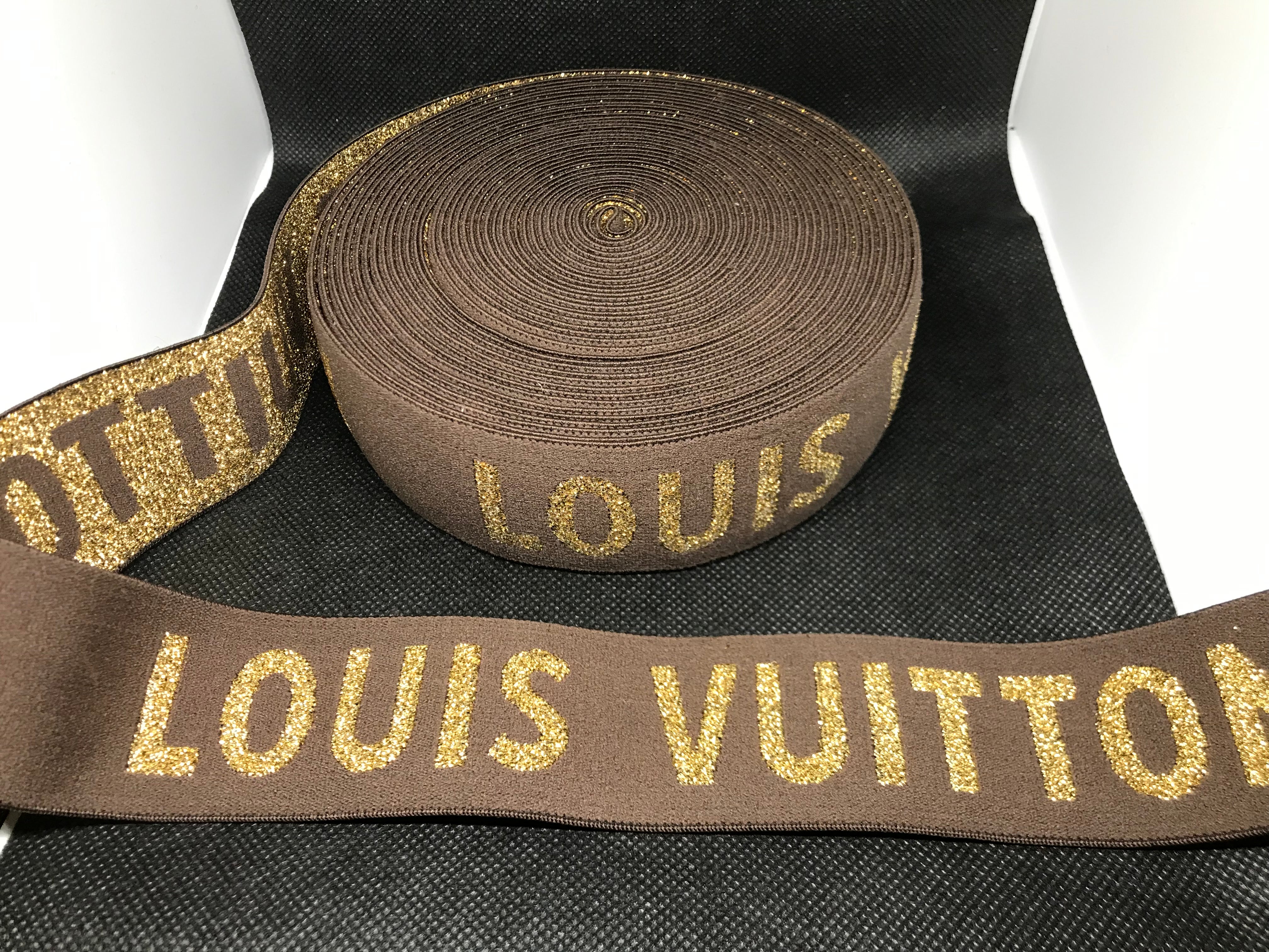 OVERSTOCK 10 Yards 4cm Louis Vuitton LV Metallic Elastic Waistband mat –