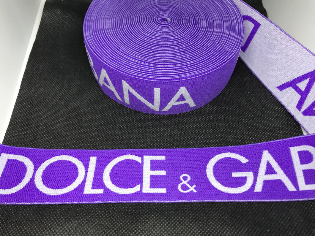 OVERSTOCK 10 Yards 4cm Logo Dolce Elastic Waistband material  Custom Designer Bands Jacquard Bandz