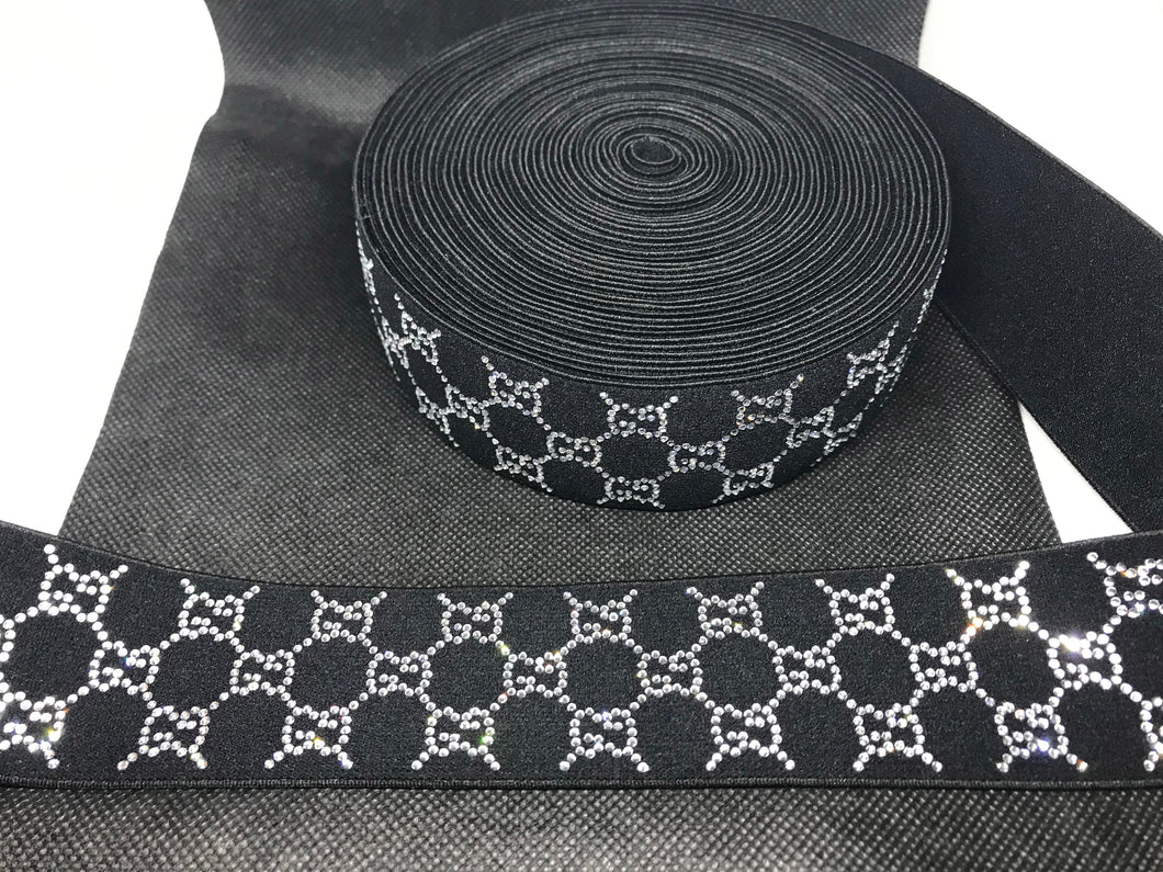 10 Yards 4.5cm G-1 Rhinestone Elastic Bands