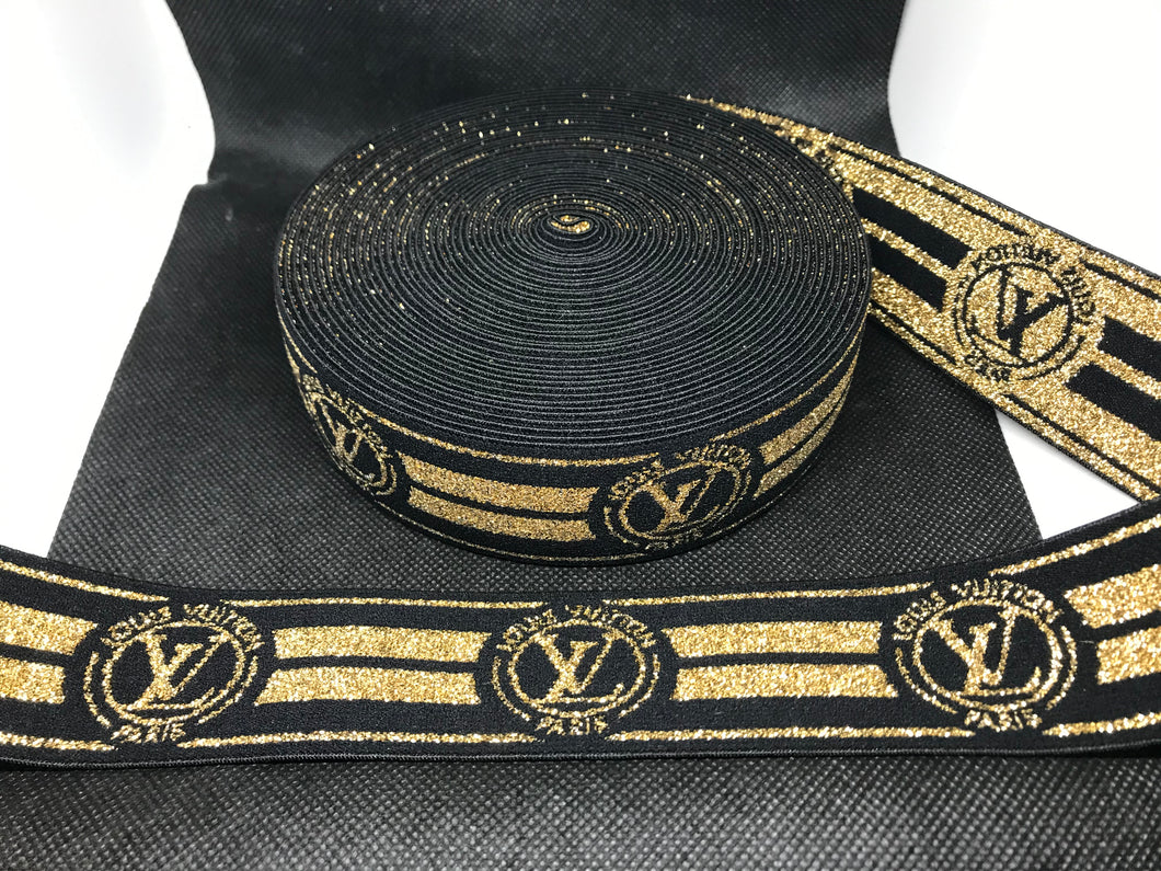 3 or 6 Yard Roll 4cm L-1  Custom Designer Hat Band Elastic  Trim Metallic