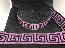 Load image into Gallery viewer, 3 or 6 Yard Roll 4cm Versace  Designer Hat Band Elastic   Trim Metallic

