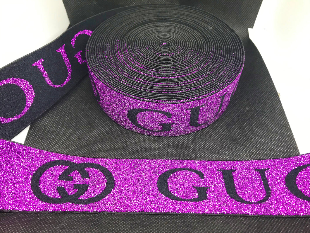 OVERSTOCK 10 Yards 4cm Gucci GG Metallic Elastic Waistband material  Designer Bands Jacquard Bandz