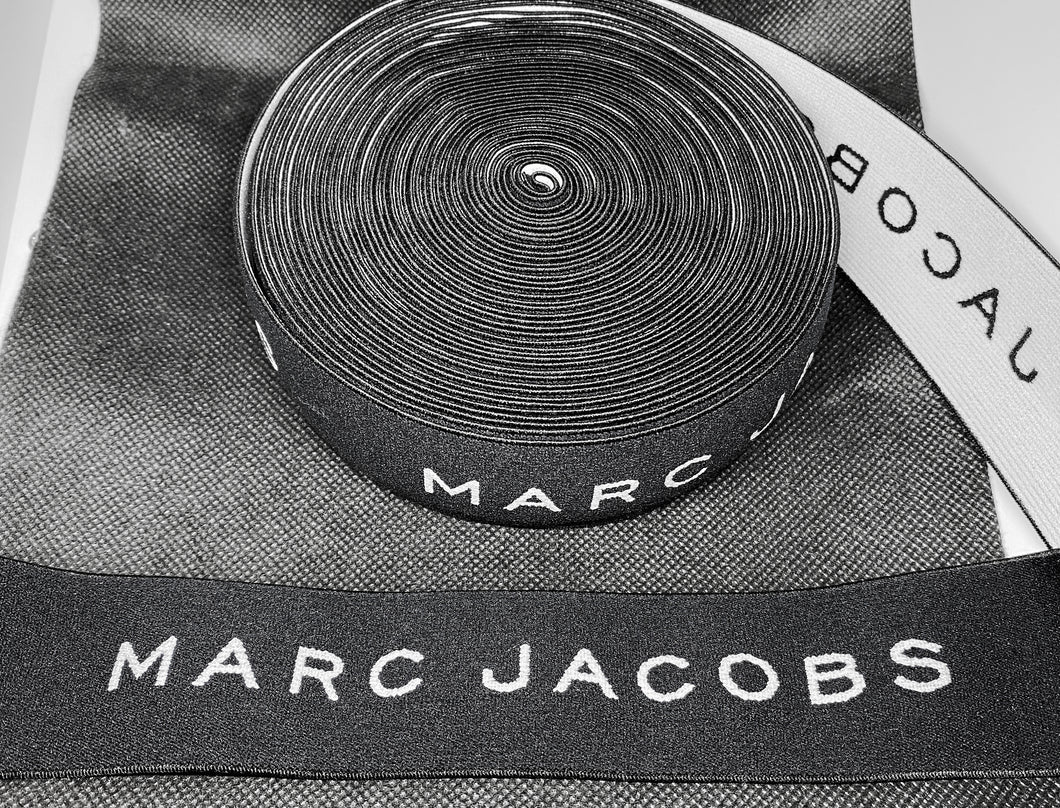 WHOLESALE - Designer Elastic Bands - 1 Yard Roll of 4cm Marc Jacobs     Trim