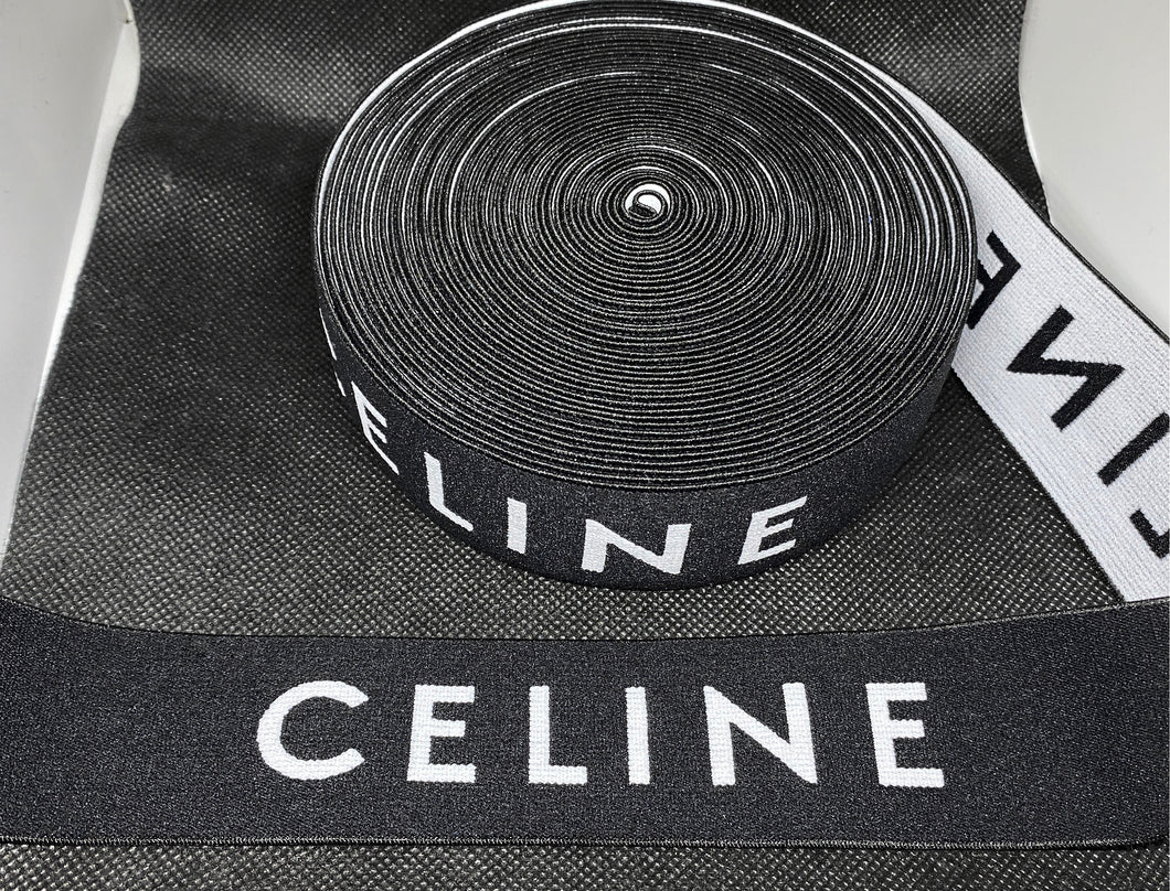 WHOLESALE - Custom Designer Elastic Bands - 1 Yard Roll of 4cm Celine     Trim