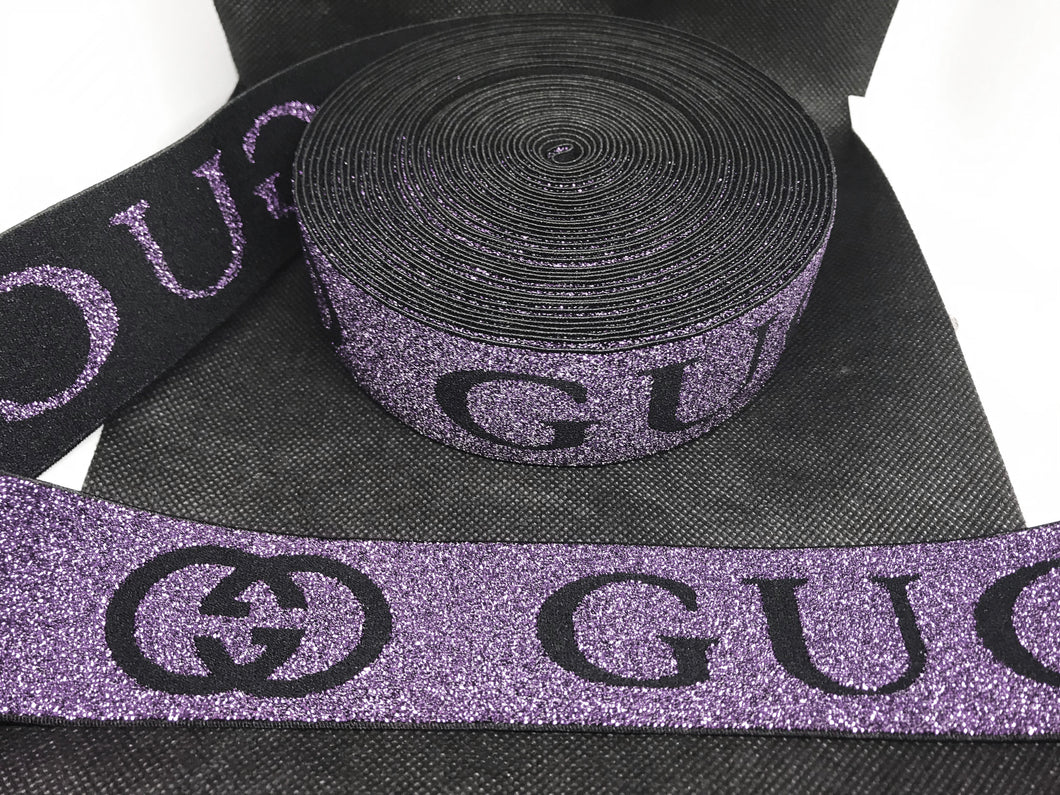 OVERSTOCK 10 Yards 4.5cm Gucci GG Metallic Elastic Waistband material  Designer Bands Jacquard Bandz