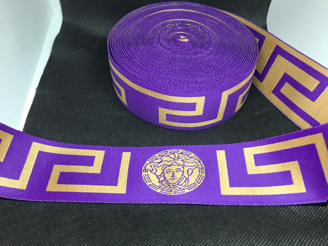 WHOLESALE - Custom Designer Elastic Bands - coming soon - 1 Yard Roll of 4.5cm V-1 Medusa Nylon     Trim