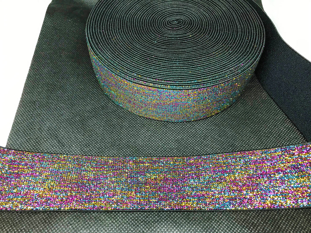 10 Yard Roll 4cm Plain Multi colored Custom Designer Elastic Band Metallic Trim