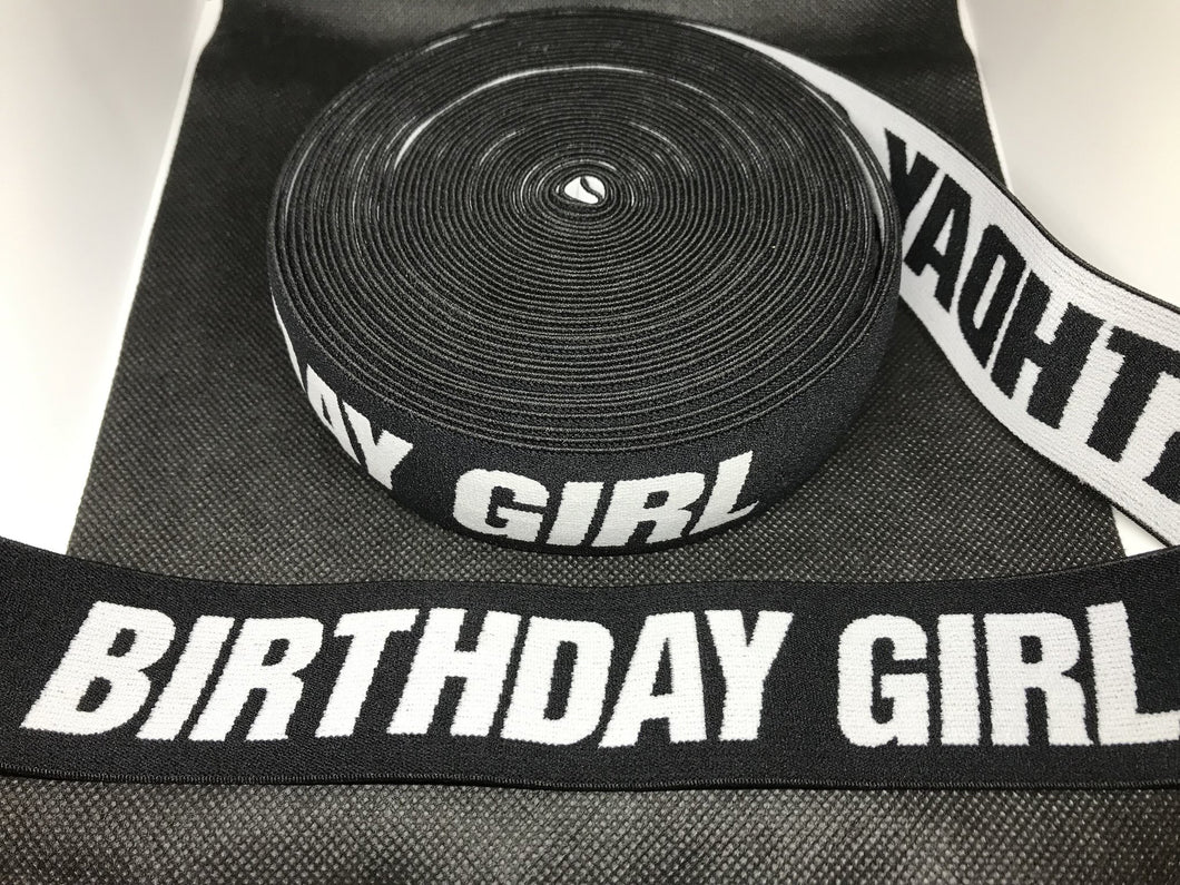 3 or 6 Yard Roll 4cm Birthday girl Custom Designer Hat Band Elastic  Trim