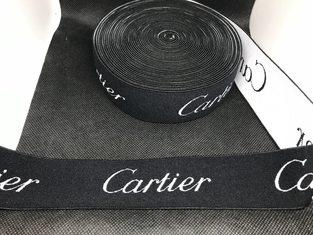 WHOLESALE - Custom Designer Elastic Bands - 1 Yard Roll of 4cm Cartier      Trim