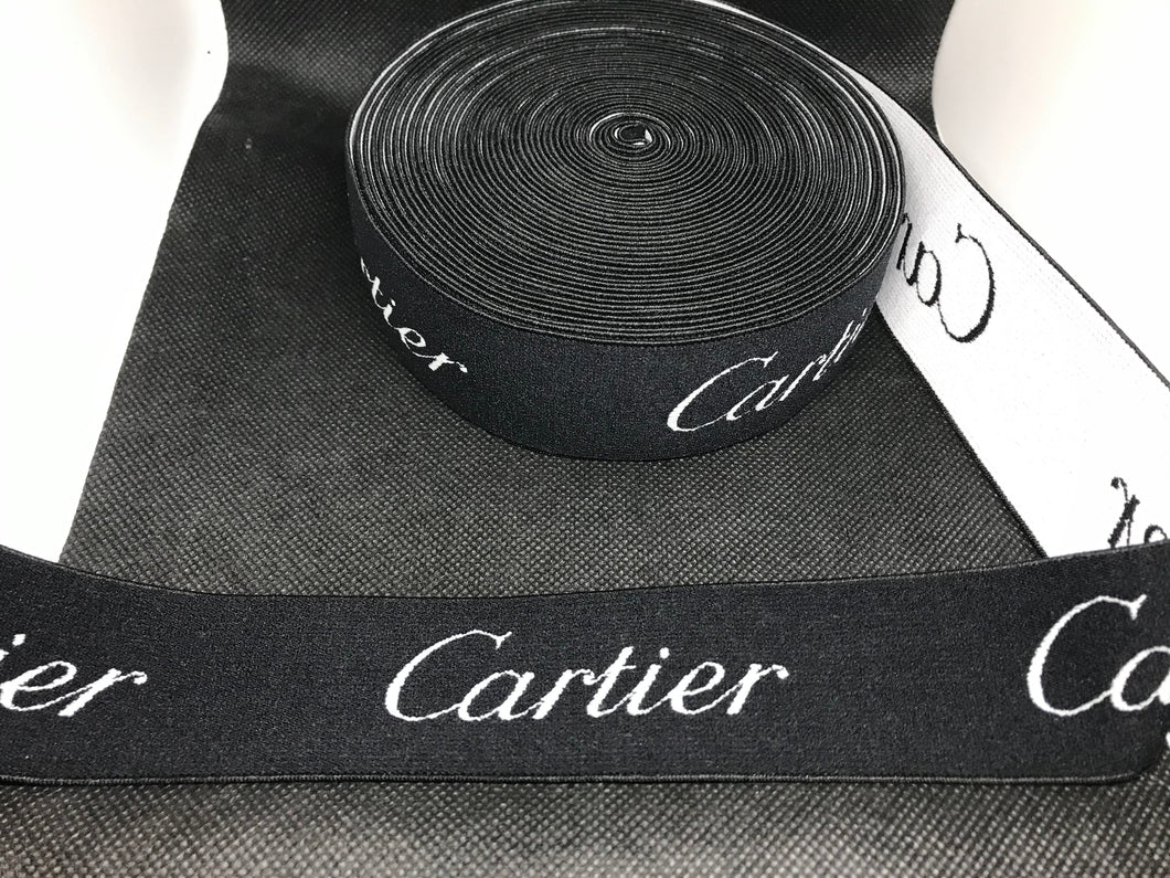 WHOLESALE - Designer Elastic Bands - 1 Yard Roll of 4cm Cartier      Trim