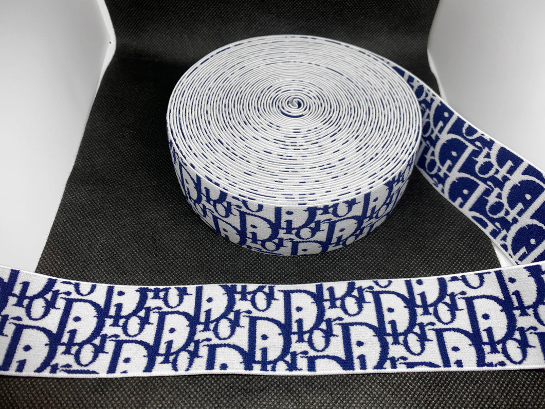 WHOLESALE - Custom Designer Elastic Bands - 1 Yard Roll of 4cm C-2 Navy     Trim