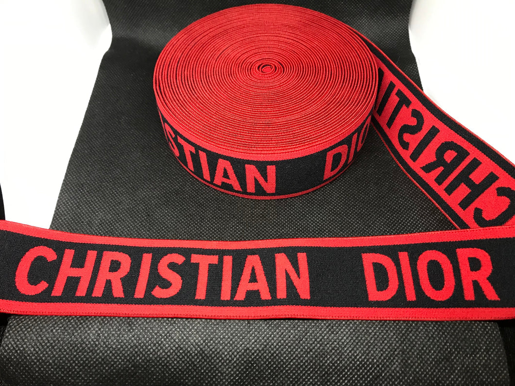WHOLESALE - Designer Elastic Bands - 1 Yard Roll of 4cm Dior      Trim