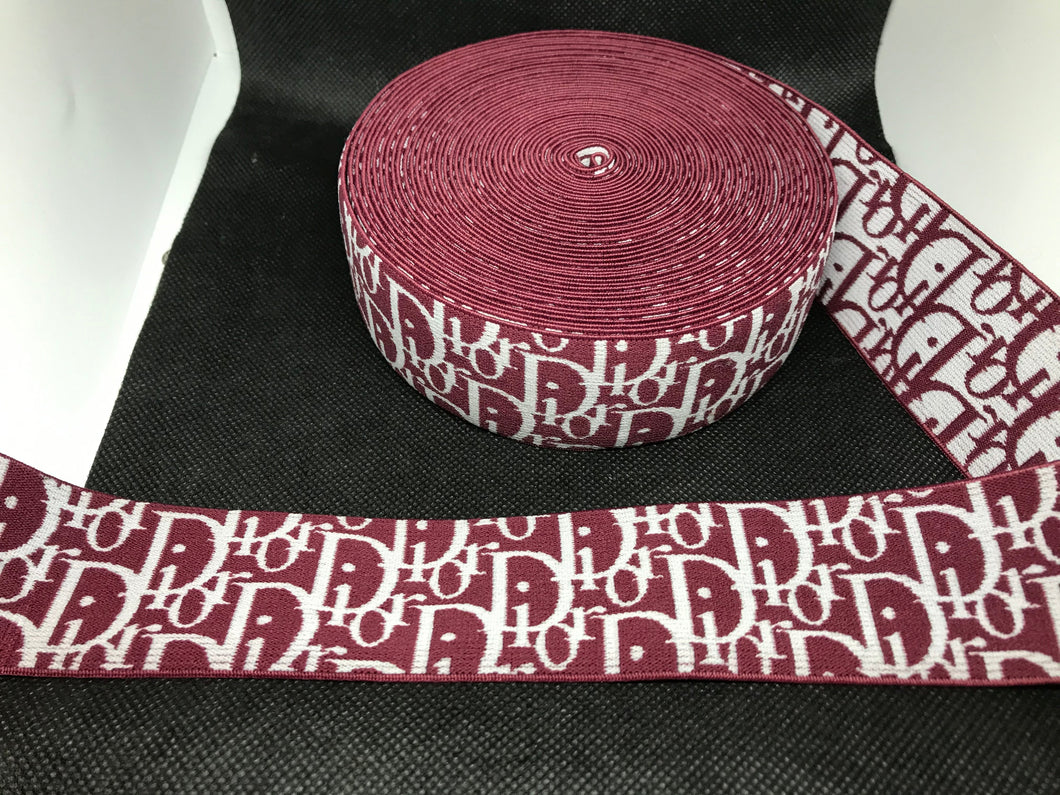 WHOLESALE - Designer Elastic Bands - 1 Yard Roll of 4cm Dior      Trim