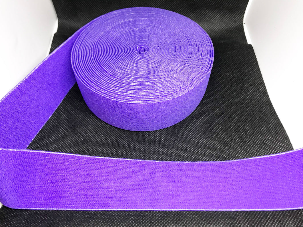 WHOLESALE - Designer Elastic Bands - 1 Yard Roll of 4cm Purple      Trim