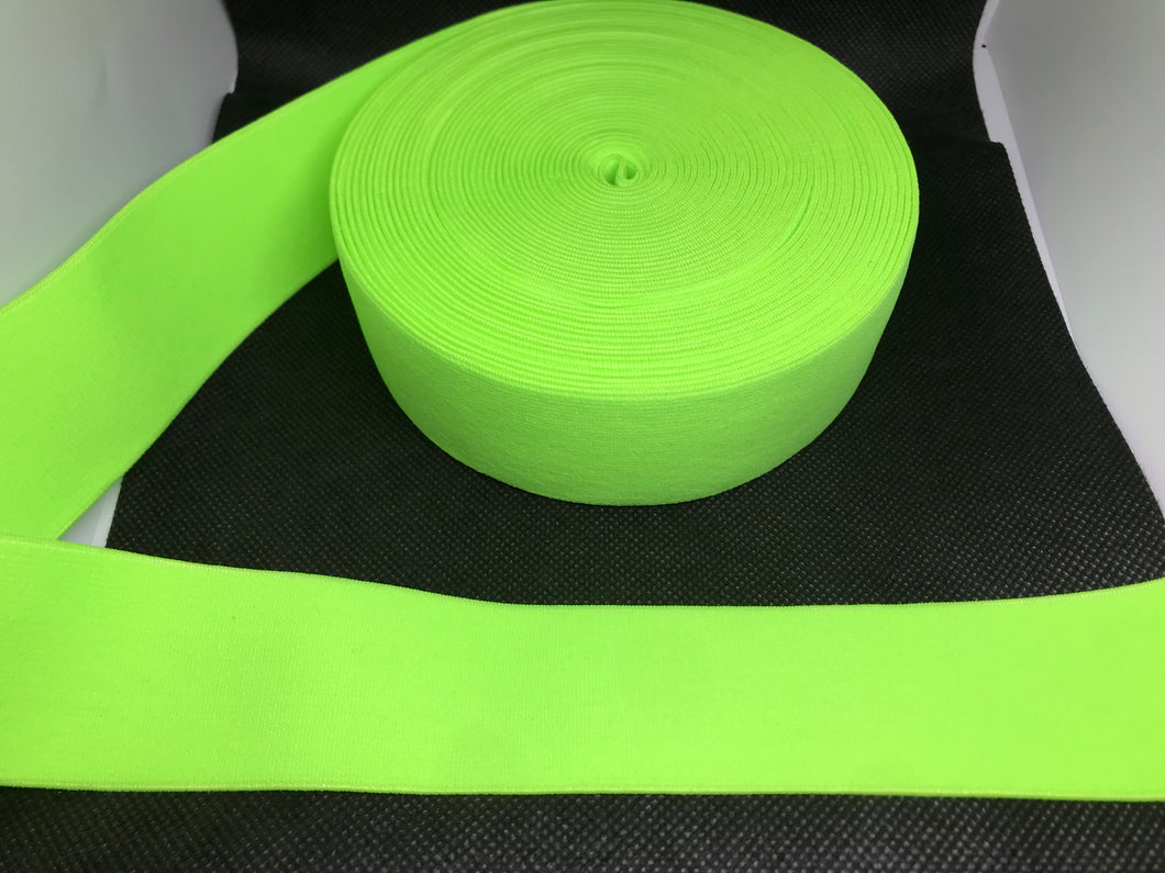 3 or 6 Yard Roll 4cm Neon Green Designer Hat Band Elastic   Trim