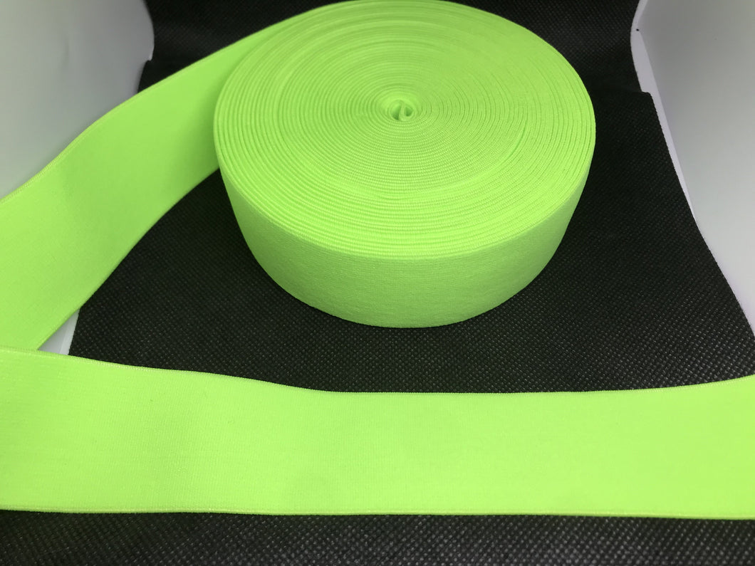 OVERSTOCK 10 Yards 4cm Neon Green Elastic Waistband material Custom Designer Bands Jacquard Bandz