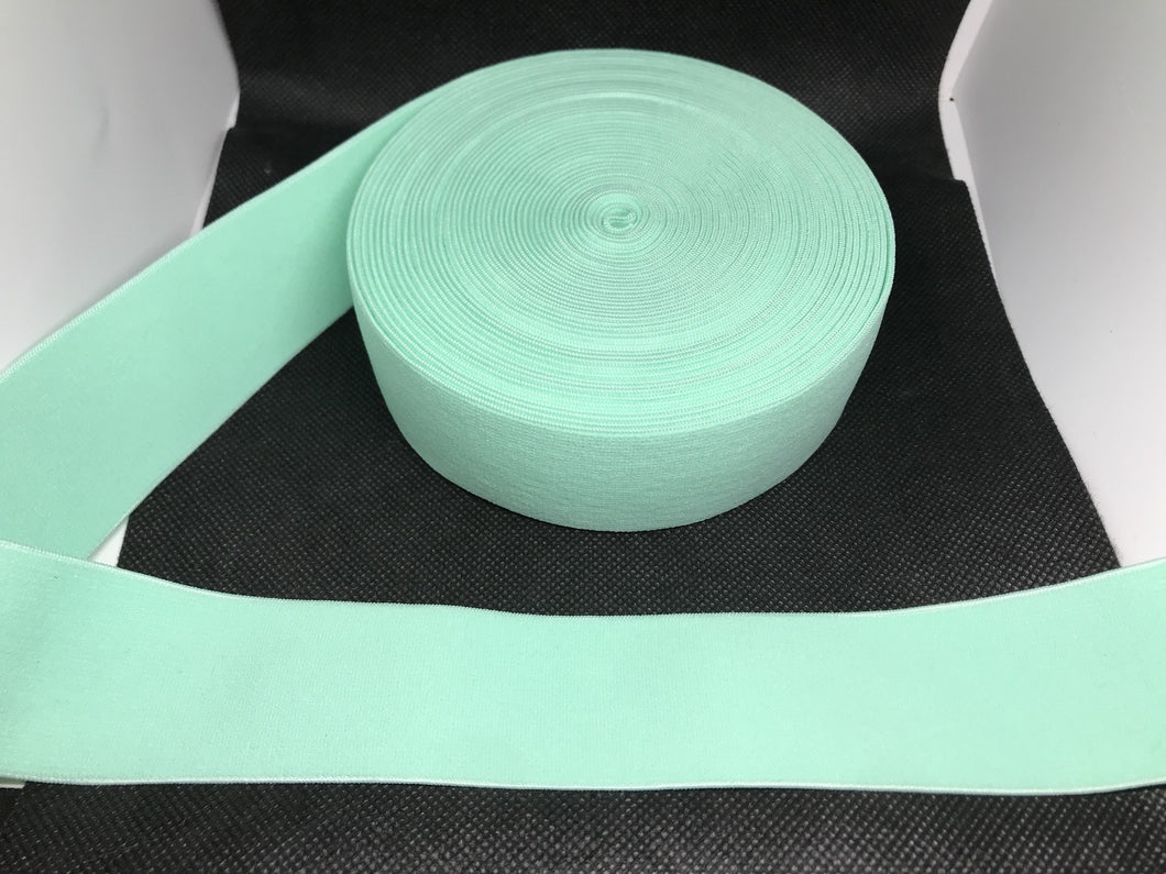 10 Yard Roll 4cm Plain Sea Green Designer Elastic Band   Jacquard Bands Trim