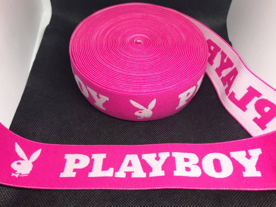 WHOLESALE - Designer Elastic Bands - 1 Yard Roll of 4cm Playboy     Trim