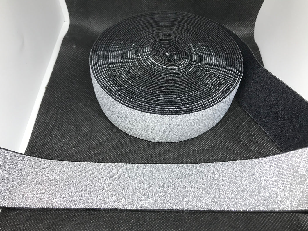 10 Yard Roll 4cm Plain  Designer Elastic Band    Jacquard Bands Trim Metallic