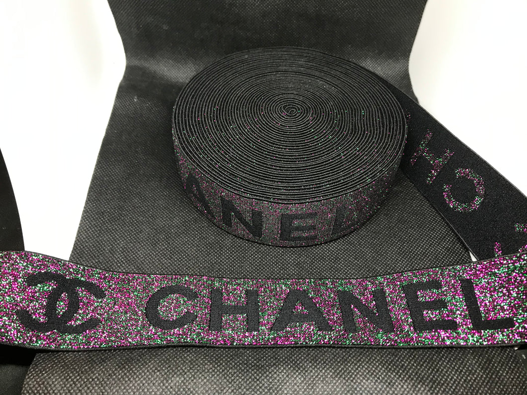 10 Yard Roll 4cm C-1  Custom Designer Elastic Band    Jacquard Bands Trim Metallic
