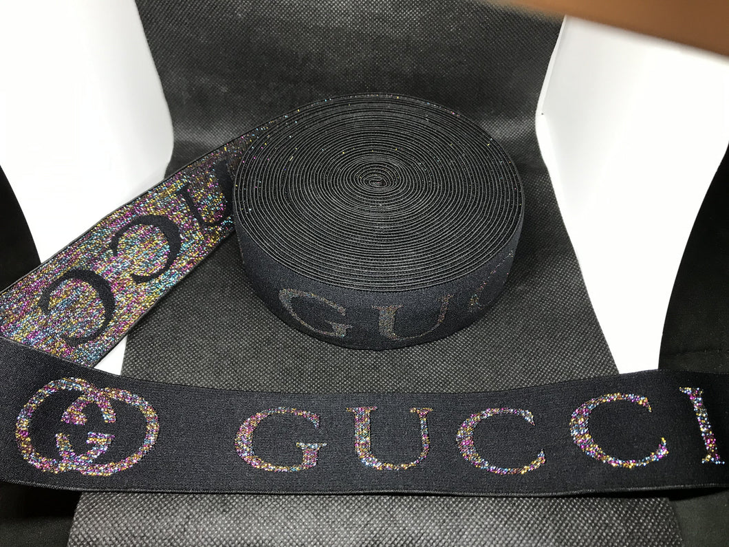 OVERSTOCK 10 Yards 4.5cm   Metallic Elastic Waistband material  Custom Designer Bands Jacquard Bandz