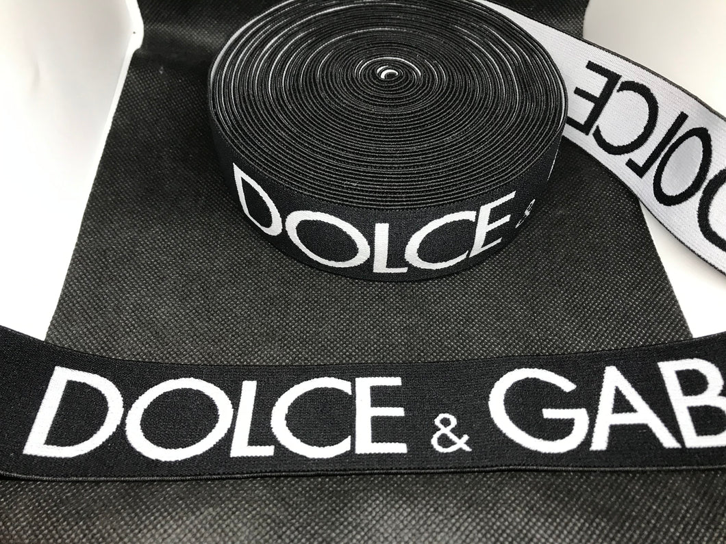 10 Yard Roll 4cm D-1 Big Logo Custom Designer Elastic Band    Jacquard Bands Trim