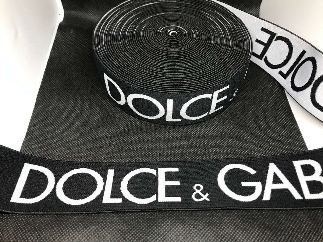 WHOLESALE - Custom Designer Elastic Bands - 1 Yard Roll of 4cm D-1 Big Logo      Trim