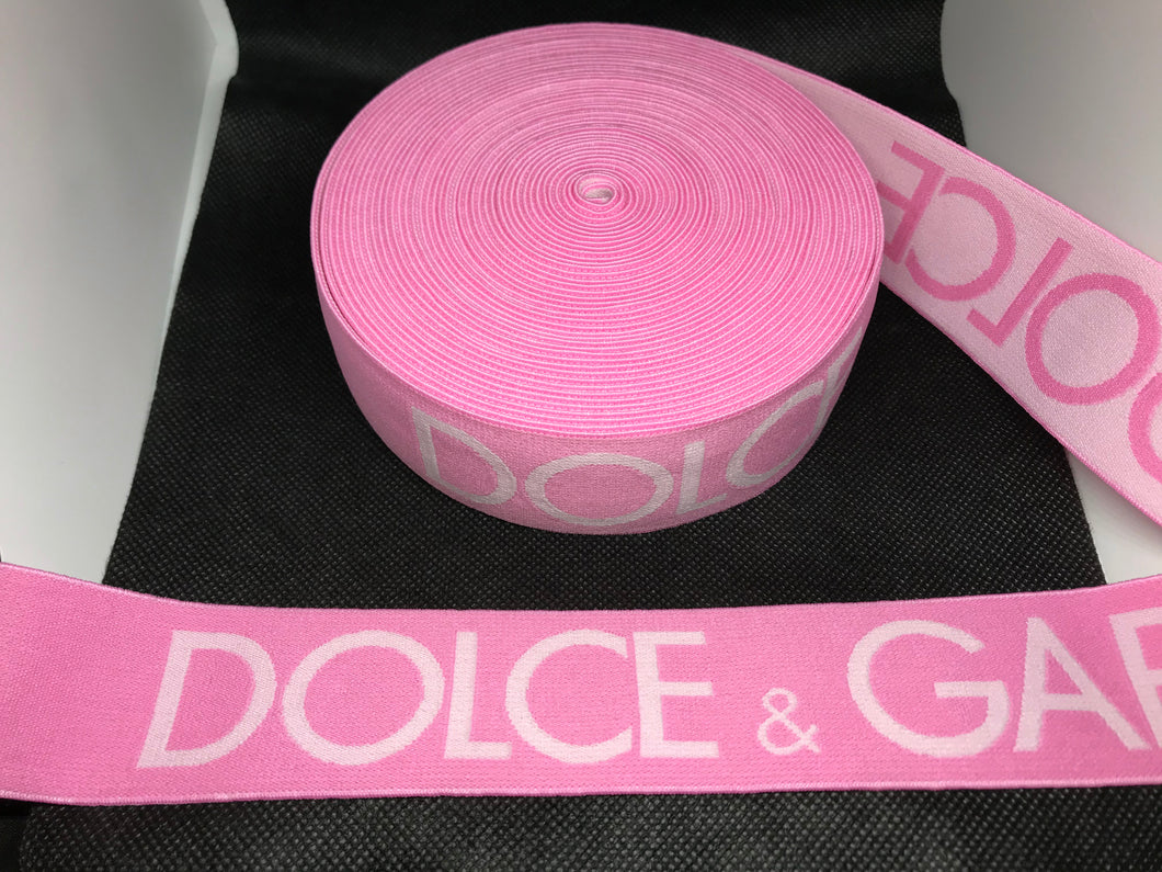 10 Yard Roll 4cm D-1 Big Logo Custom Designer Elastic Band    Jacquard Bands Trim