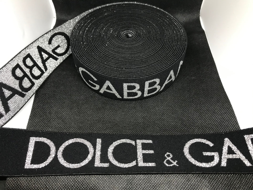 3 or 6 Yard Roll 4cm D-1 Big Logo  Custom Designer Hat Band Elastic  Trim Metallic