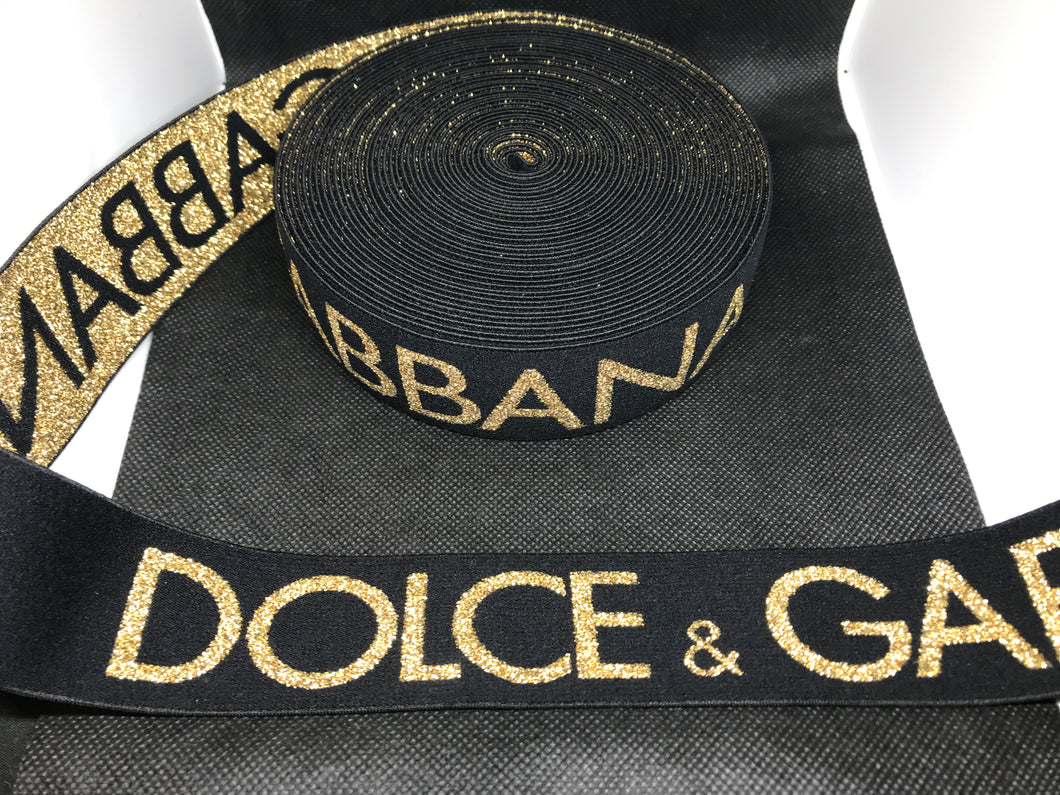 3 or 6 Yard Roll 4cm D-1 BigLogo  Custom Designer Hat Band Elastic   Trim Metallic