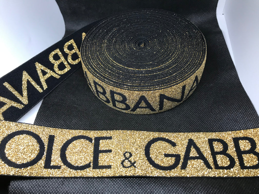 3 or 6 Yard Roll 4cm D-1 Big Logo  Custom Designer Hat Band Elastic   Trim Metallic