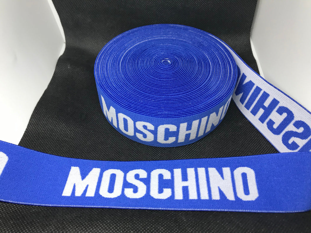 WHOLESALE - Designer Elastic Bands - 1 Yard Roll of 4cm Moschino      Trim