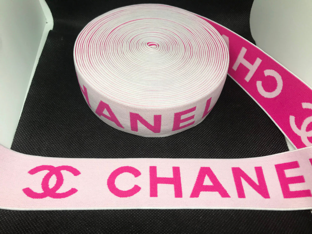 WHOLESALE - Designer Elastic Bands - 1 Yard Roll of 4cm Chanel CC     Trim