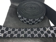 Load image into Gallery viewer, 1 to 10 Yard Roll 4.5cm Gucci  GG Rhinestone Elastic Bands
