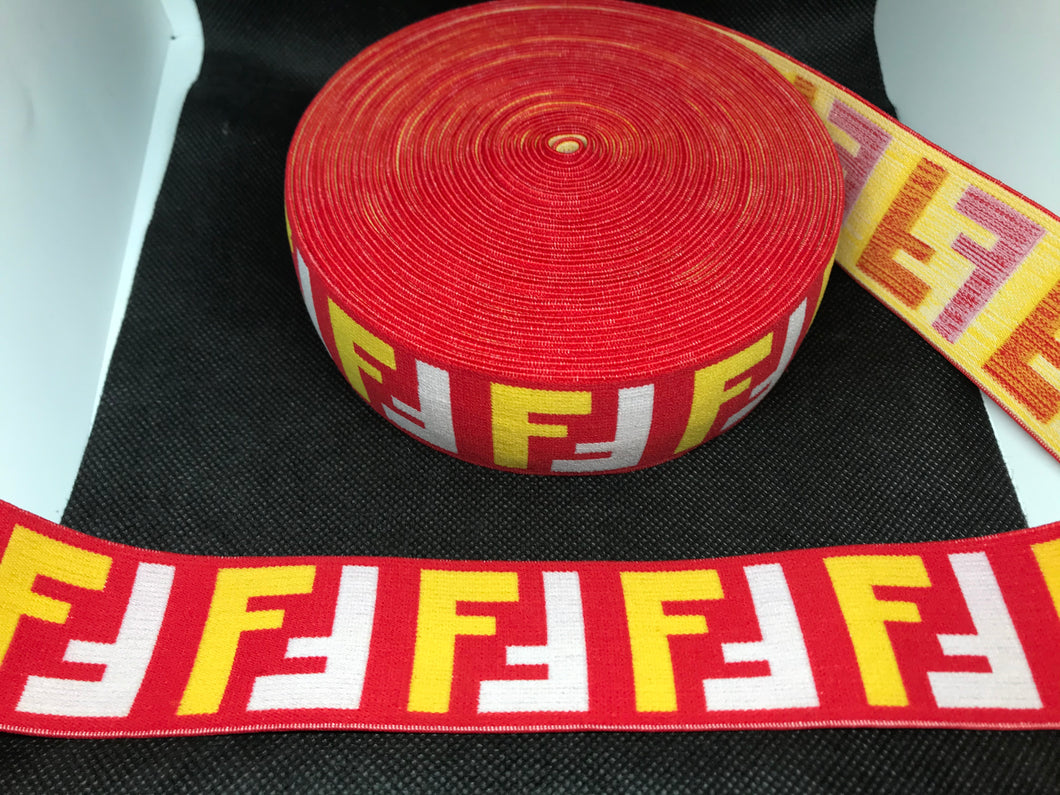 NO BULK DISCOUNTS - 10 Yard Roll 4cm F-1 Custom Designer Elastic Band    Jacquard Bands Trim