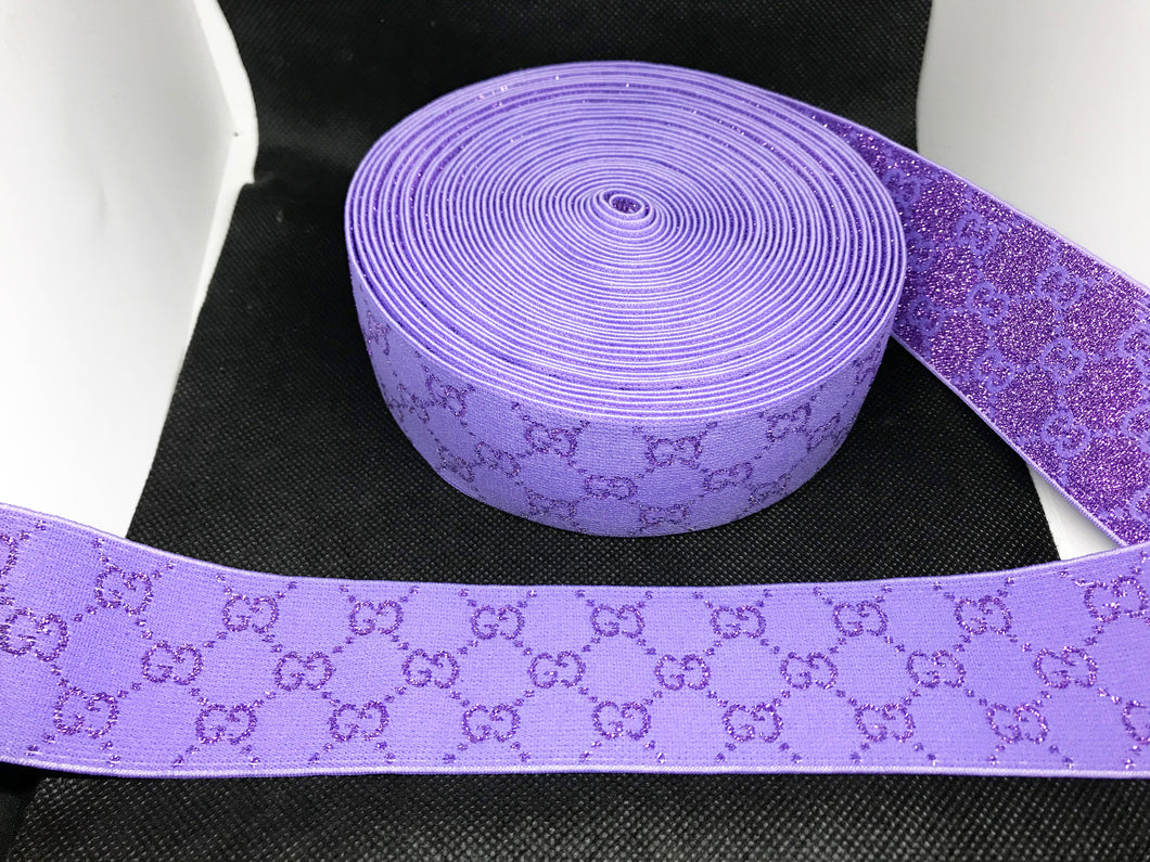 WHOLESALE - Designer Elastic Bands - 1 Yard Roll of 4.5cm Gucci GG Metallic      Trim