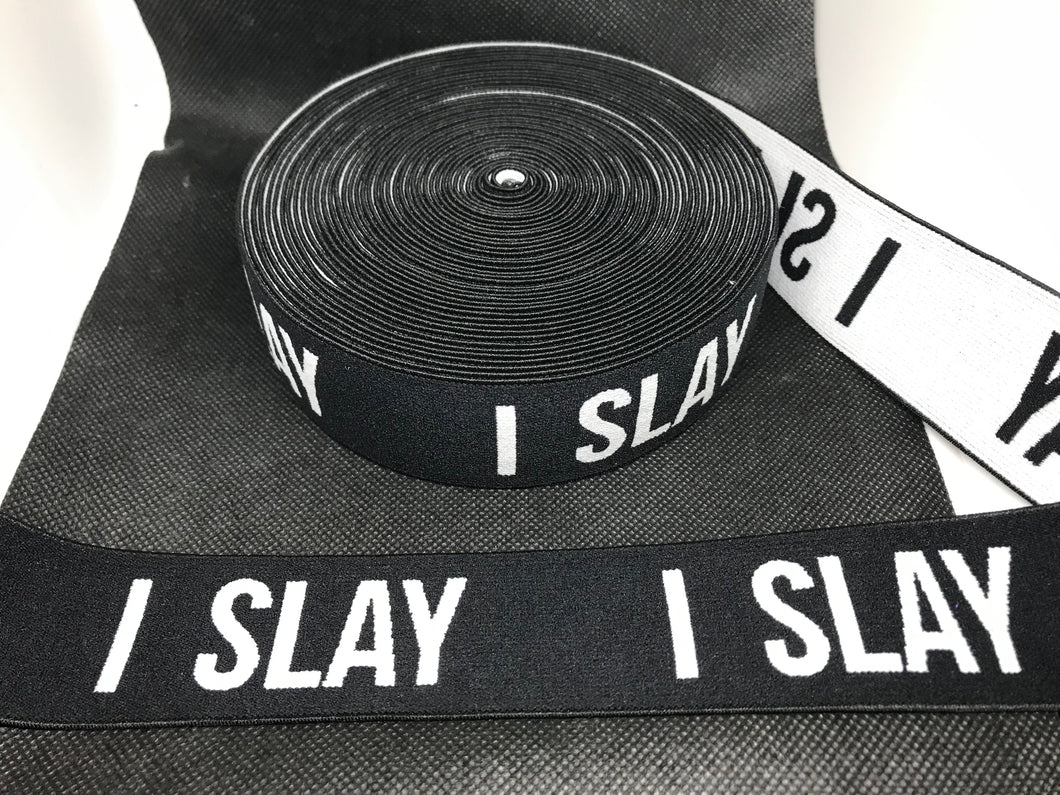 10 Yard Roll I Slay Designer Elastic Band   Jacquard Bands Trim