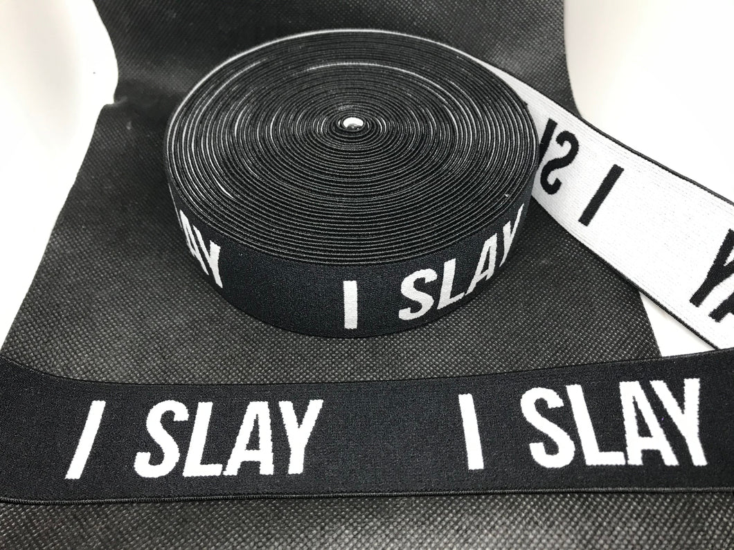 WHOLESALE - Designer Elastic Bands - 1 Yard Roll of 4cm I Slay      Trim