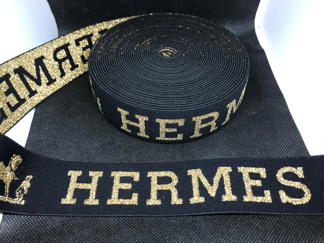 10 Yard Roll Hermes   Designer Elastic Band   Jacquard Bands Trim Metallic