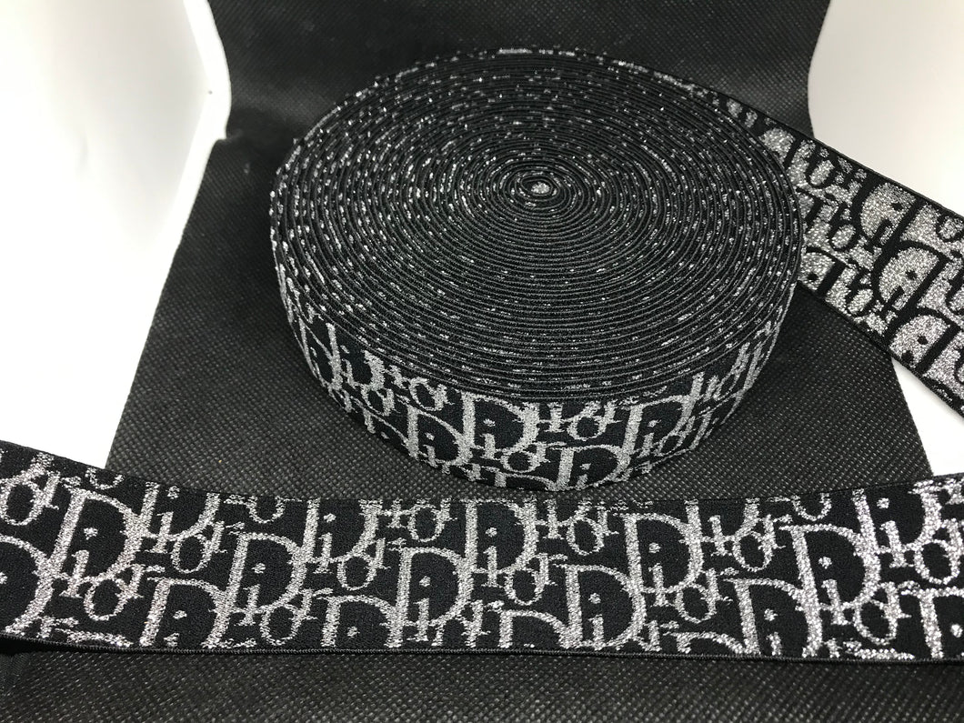 3 or 6 Yard Roll 4cm Dior  Designer Hat Band Elastic   Trim Metallic