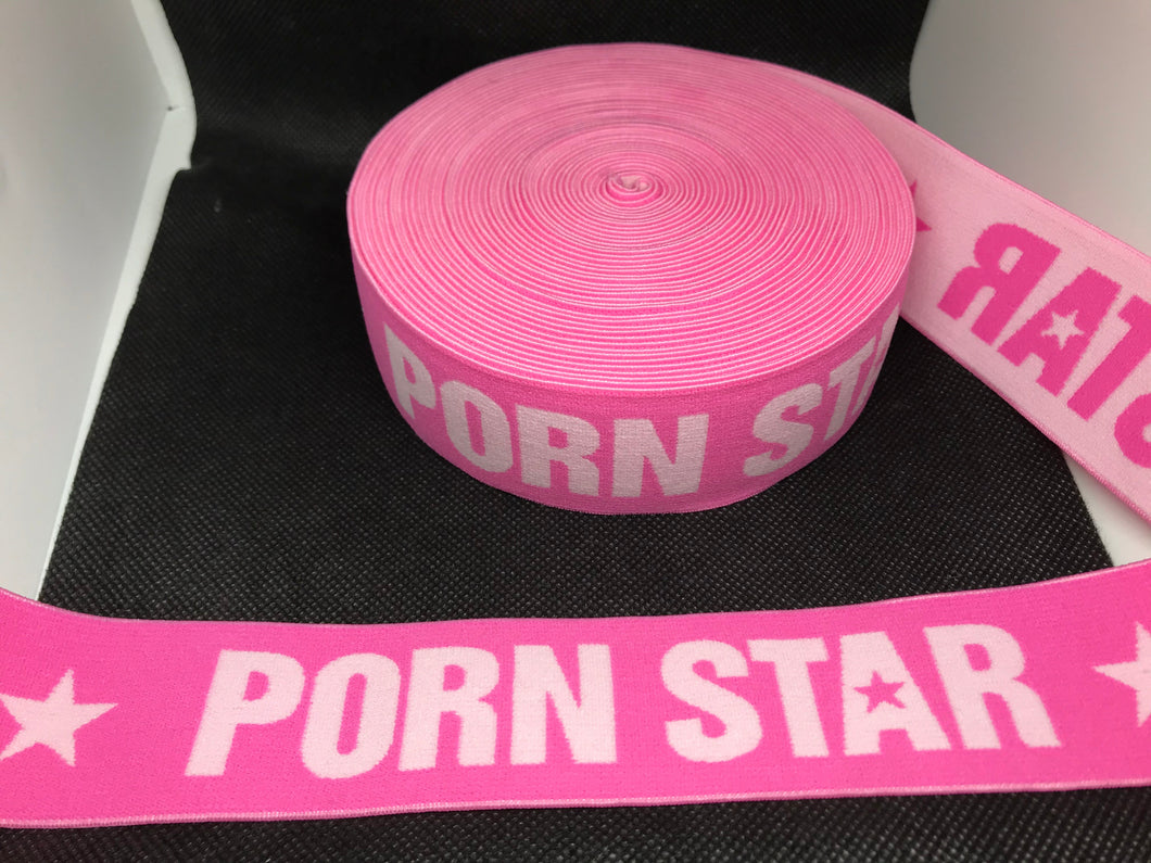 WHOLESALE - Custom Designer Elastic Bands - 1 Yard Roll of 4cm  Porn Star    Trim