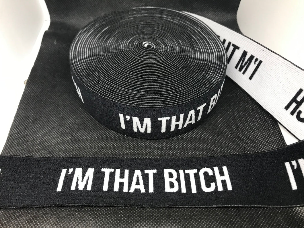 3 or 6 Yard Roll 4cm Bitch Custom Designer Hat Band Elastic  Trim