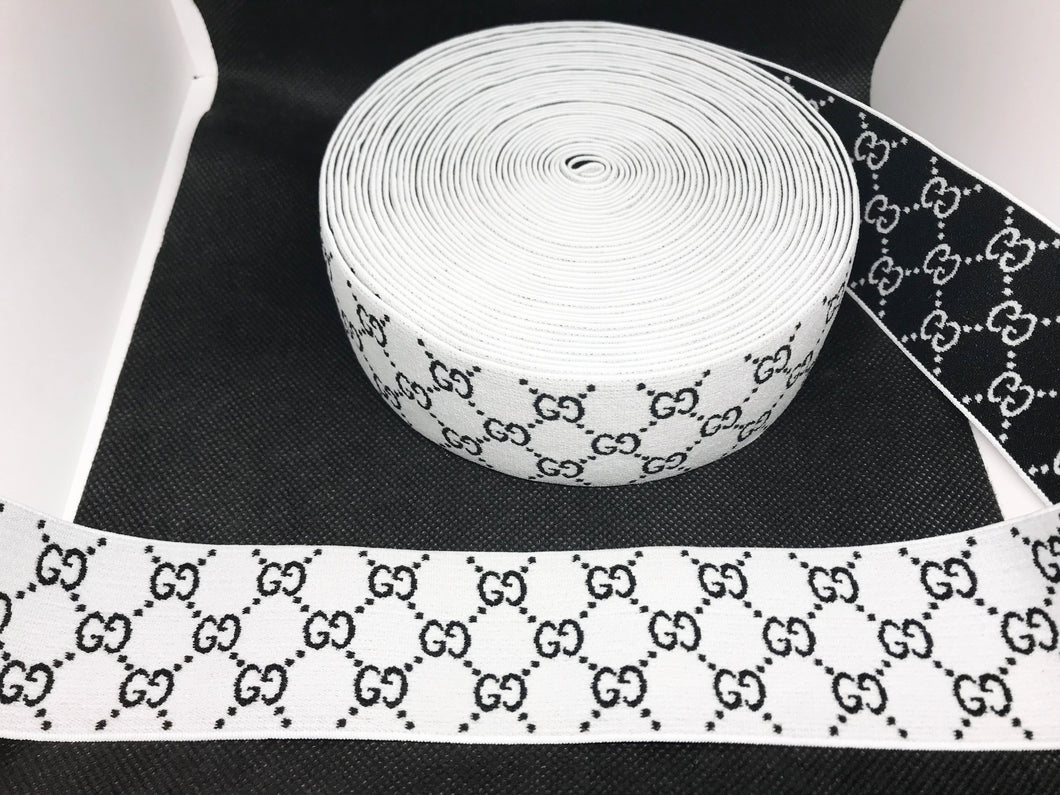 10 Yard Roll 4.5cm Gucci GG Designer Elastic Band    Jacquard Bands Trim