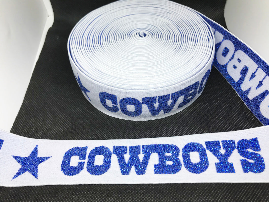 10 Yard Roll 4cm Dallas Cowboys  Sports Designer Elastic Band    Jacquard Bands Trim Metallic
