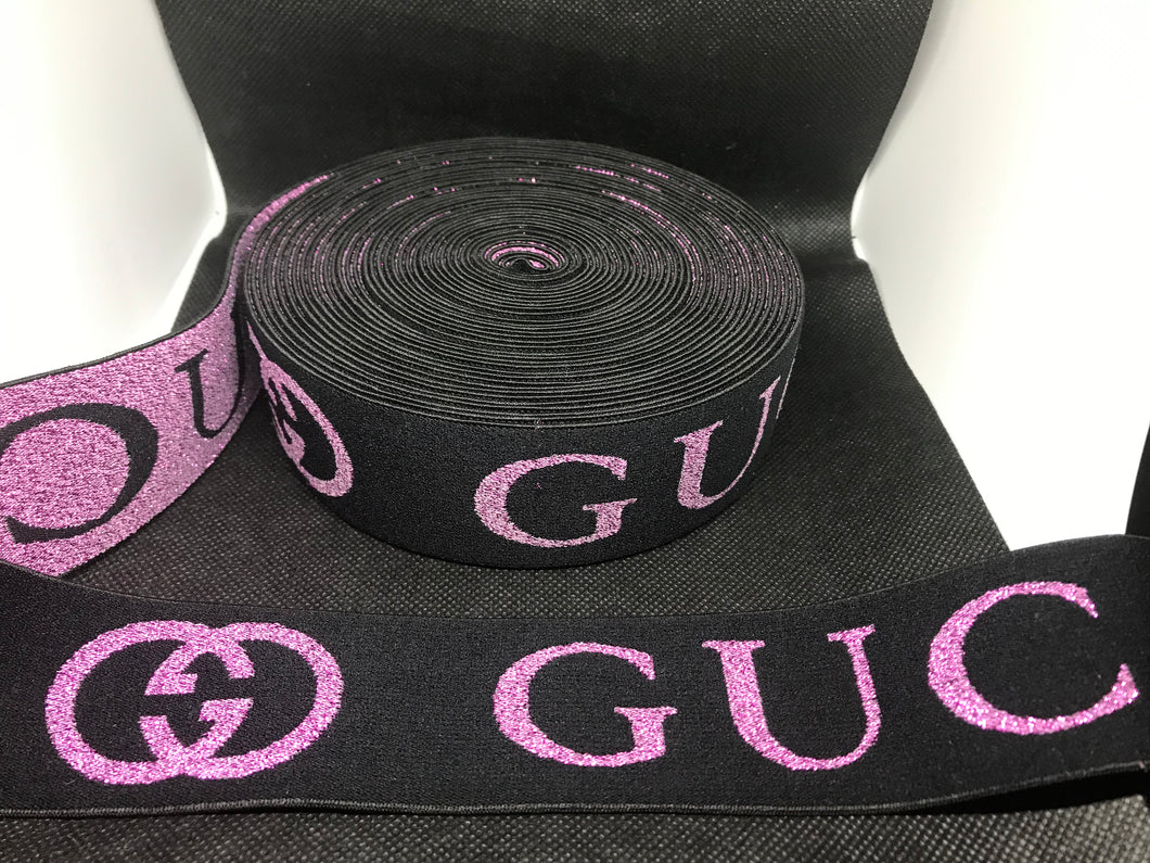 10 Yard Roll 4.5cm Gucci GG  Designer Elastic Band    Jacquard Bands Trim Metallic