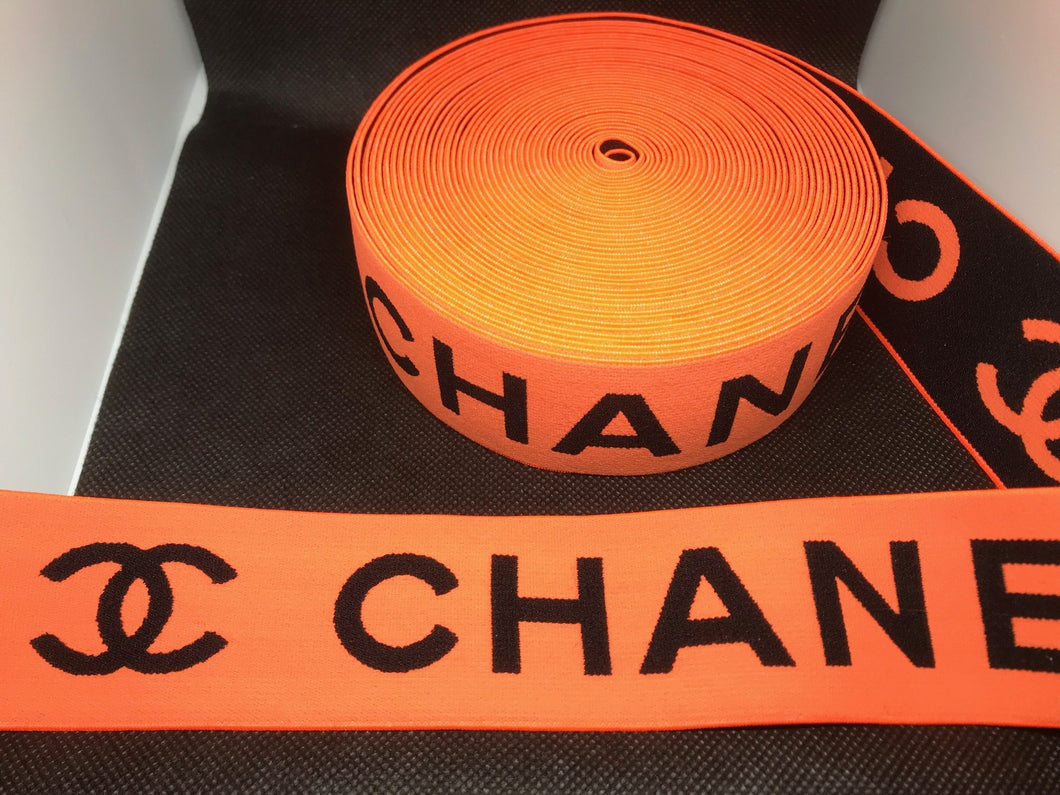 OVERSTOCK 10 Yards 4cm Chanel CC Elastic Waistband material  Designer Bands Jacquard Bandz
