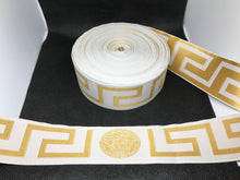 Load image into Gallery viewer, 3 or 6 Yard Roll 4.5cm Versace Medusa Head Nylon Designer Hat Band Elastic   Trim
