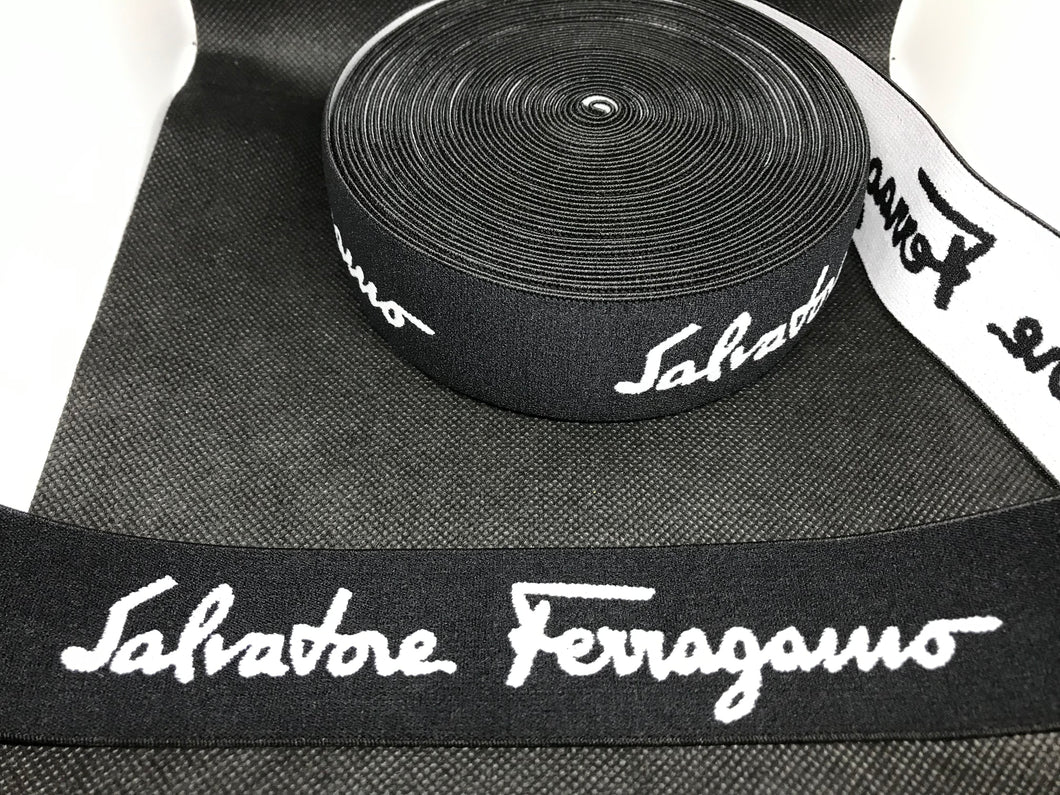 10 Yard Roll 4cm Salvatore Ferragamo Designer Elastic Band   Jacquard Bands Trim