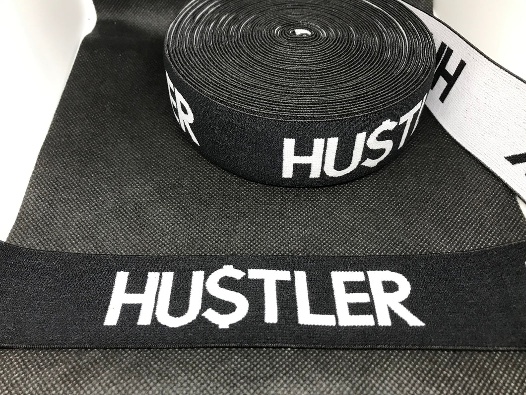 WHOLESALE - Custom Designer Elastic Bands - 1 Yard Roll of 4cm Hustler     Trim