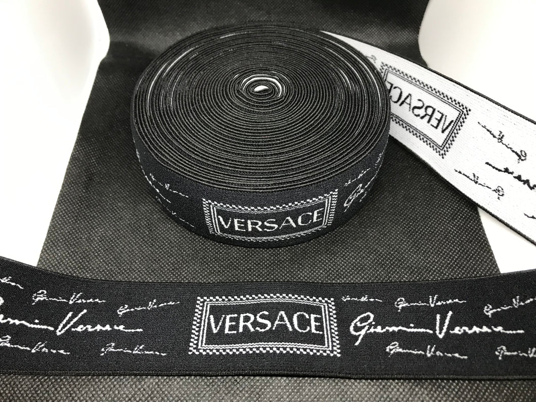 10 Yard Roll 4.5cm Versace Designer Elastic Band    Jacquard Bands Trim